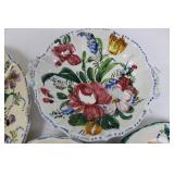 Floral Italian Ceramic Dinnerware Set - Platter, Bowls & 4 Small Plates