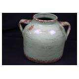 Ceramic Jug with Twin Handles - Celadon Glaze, Made in Italy