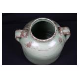 Ceramic Jug with Twin Handles - Celadon Glaze, Made in Italy