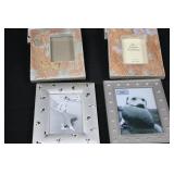 The Unique Collection Ceramic Hand-Made Photo Frame 8in Frame 3.5x5in Photo Pair