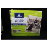 Top Paw Extra-Wide Walk-Through Pet Gate with Small Pet Door - 29-62 in Wide