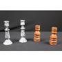 Marble Candlesticks & Turned Wood Pepper Mills - Set of 4