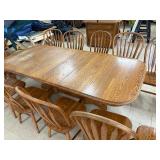 Large dining room table with 4 inserts and 14 chairs