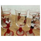 Christmas wine glasses with pitcher set of 6