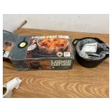 Lodge cast iron deep fryer with basket- new in box