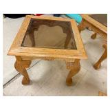 End tables(2) and coffee table with glass inserts