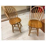 Set of 2 wooden high top Bar stools