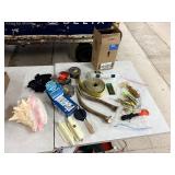 Assorted lot including antlers and seashell