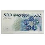 Belgian 500 Francs Banknote - National Bank of Belgium - CINQ CENTS FRANCS
