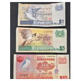 Singapore Birds Series Banknote Set - $1, $5, $10, $50 (Decommissioned)