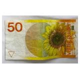 Netherlands 50 Gulden Sunflower Banknote - Designed by R.D. Oxenaar