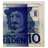 Netherlands 10 Gulden Banknote - Frans Hals Portrait - Amsterdam 25 April 1968
