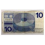 Netherlands 10 Gulden Banknote - Frans Hals Portrait - Amsterdam 25 April 1968