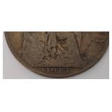 George V 1913 One Penny Coin - UK Bronze, Britannia Reverse