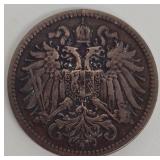 Greek 2 Drachma - Austro-Hungarian 2 Heller (1896) - US Wheat Cent 1937