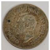 UK Sixpences 1958, 1962, 1963 & Canada 1938 Dime - 4 Coins