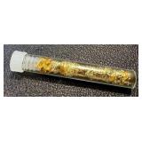 Gold Flakes in 2-Inch Vial - 1.6 g Total Weight