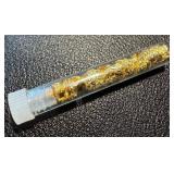 Gold Flakes in 2-Inch Vial - 1.6 g Total Weight
