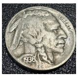 Buffalo Nickels 12-Coin Lot - Dates include 1927, 1928, 1936, 1937