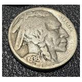 Buffalo Nickels 12-Coin Lot - Dates include 1927, 1928, 1936, 1937