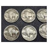 Buffalo Nickels 12-Coin Lot - Dates include 1927, 1928, 1936, 1937