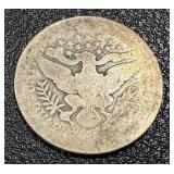 Barber Quarter 1892 - Liberty Head 25-Cent Silver Coin