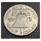 1949-D Benjamin Franklin Half Dollar Silver Coin