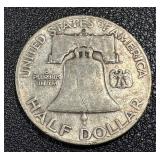 1949-D Benjamin Franklin Half Dollar Silver Coin