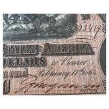 Antique Confederate States of America 10 Dollar Note Series 10 Dated 2/17/1864 - Serial #43419