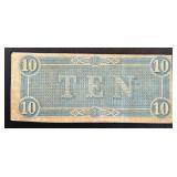 Antique Confederate States of America 10 Dollar Note Series 10 Dated 2/17/1864 - Serial #43419