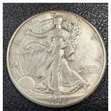 1945-D Walking Liberty Half Dollar Denver Mint - 90% Silver