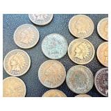 52 Indian Head Cents - Circulated, Various Dates (US 1859-1909)