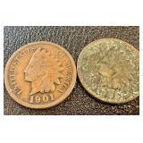 52 Indian Head Cents - Circulated, Various Dates (US 1859-1909)