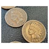 52 Indian Head Cents - Circulated, Various Dates (US 1859-1909)