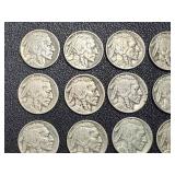 Buffalo Nickels - 15 Coins, 1926, 1927, 1930, 1934, 1936
