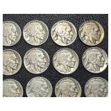 Buffalo Nickels - 15 Coins, 1926, 1927, 1930, 1934, 1936