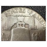 Two 1950 Benjamin Franklin Half Dollars - 90% Silver, Denver (D) Mint Mark