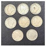 Liberty Head Nickel (V Nickel) - Circulated - 1901-1912 (Lot of 8)