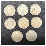 Liberty Head Nickel (V Nickel) - Circulated - 1901-1912 (Lot of 8)