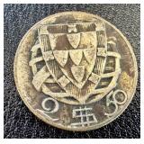 Portugal Coins - Republica Portuguesa Bust, 1943 Caravel Ship- 50 Centavos