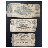 Antique Alabama State Treasury Notes - 1863 (Lot of 3)