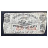 Antique Alabama State Treasury Notes - 1863 (Lot of 3)