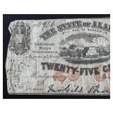 Antique Alabama State Treasury Notes - 1863 (Lot of 3)
