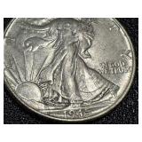 1945 Walking Liberty Half Dollar Coin