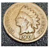 Indian Head Cents - 14 Circulated Coins, Dates Vary (1897-1908)