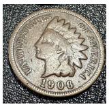 Indian Head Cents - 14 Circulated Coins, Dates Vary (1897-1908)