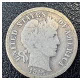 1944 Walking Half Dollar, Barber Dimes (2) & Mercury Dimes (4) - Circulated