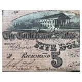 Confederate States of America 5-Dollar Note - Dated 2/17/1864
