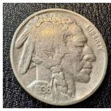 Buffalo Nickels (Lot of 9) - Circulated, Dates Vary (1935-1937)