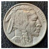 Buffalo Nickels (Lot of 9) - Circulated, Dates Vary (1935-1937)